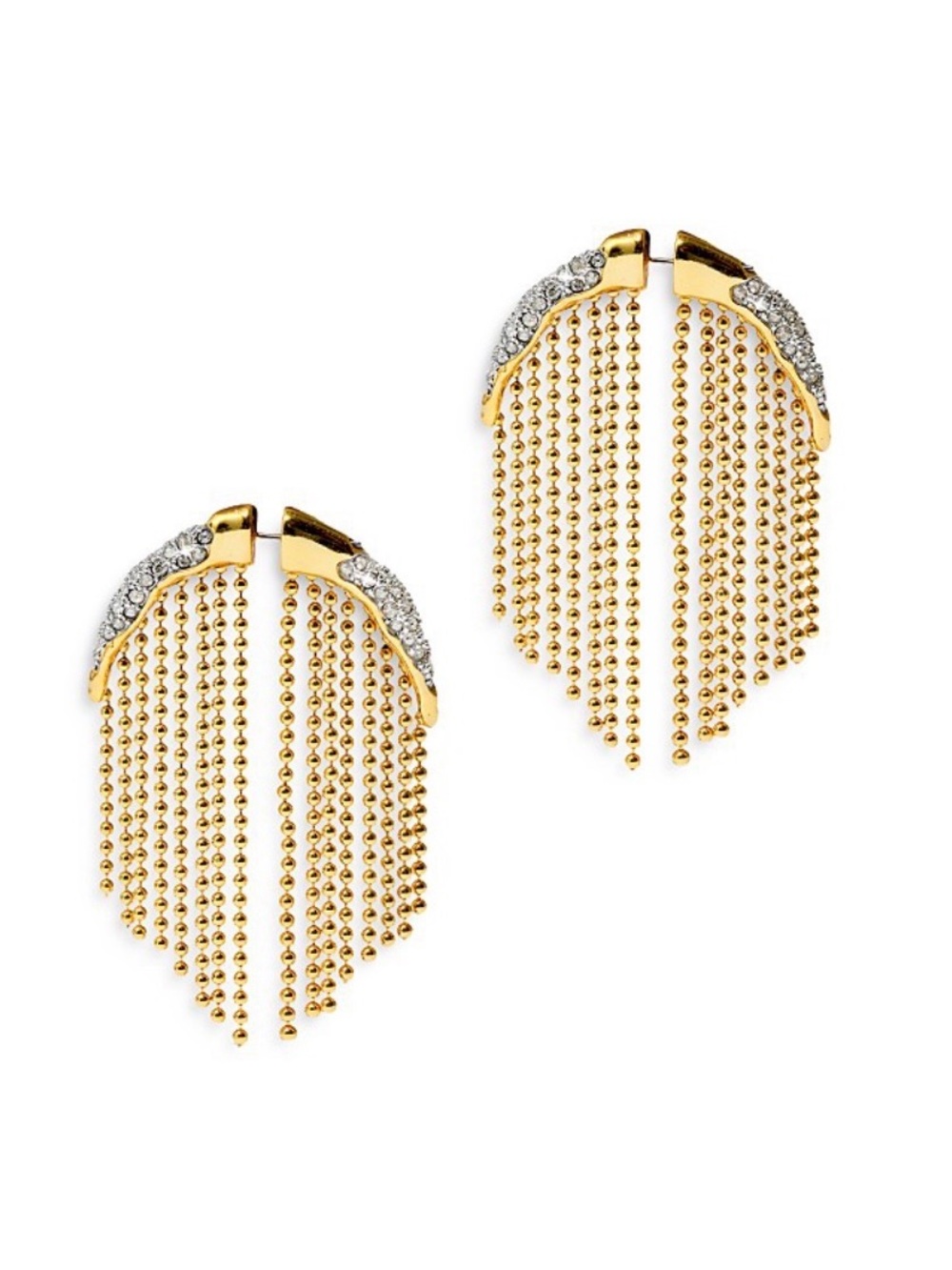 NEW Alexis Bittar Solanales 14K Gold Plated Crystal Fringe Earrings JL02